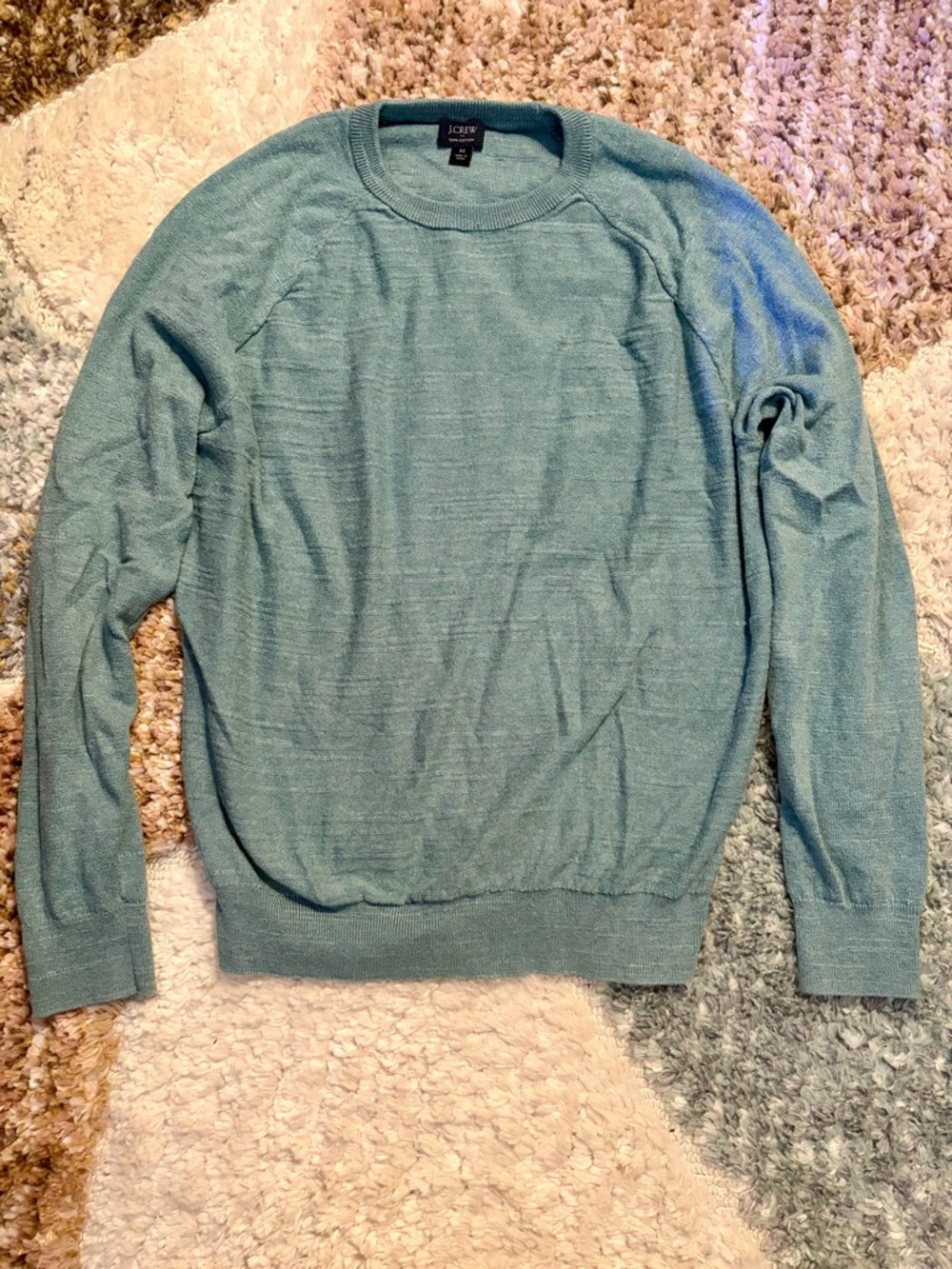 J. Crew Lightweight Teal Seafoam Crewneck Sweater